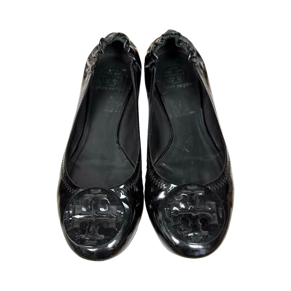 TORY BURCH Black Patent 
Leather Ballet Flats Shoes